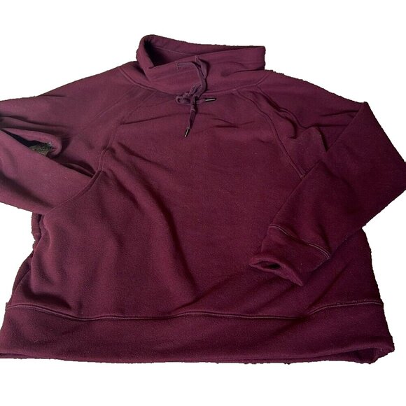 Mono B Cowl Neck Fleece Sweatshirt Maroon Color Small - VGEUC - Picture 3 of 10